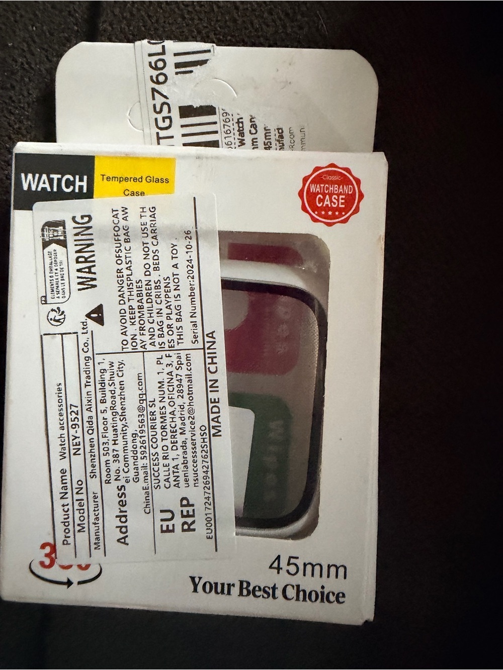 45mm Watchband Case Tempered & Glass Screen Protector - White Series7, 8, & 9